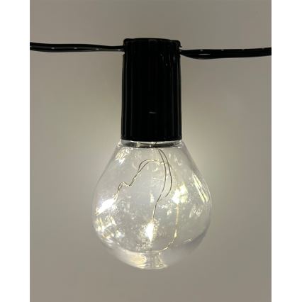 LED-Außen-Dekorationslichterkette 20xLED/0,075W/230V 5,8 m IP44 schwarz