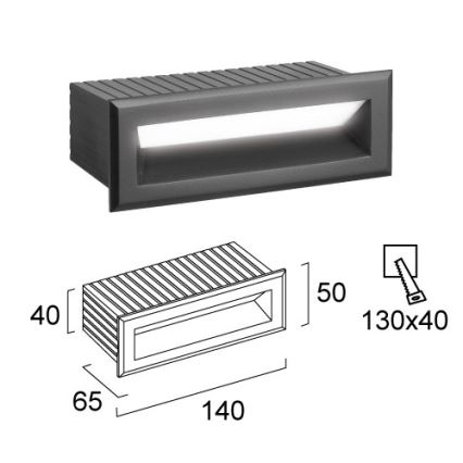 LED-Außen-Einbauleuchte FLIK LED/3W/230V IP65 Anthrazit