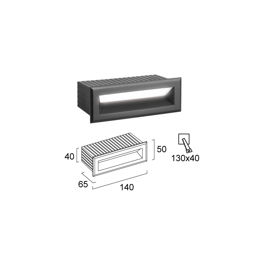 LED-Außen-Einbauleuchte FLIK LED/3W/230V IP65 Anthrazit