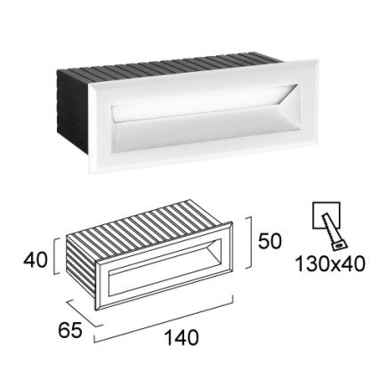 LED-Außen-Einbauleuchte FLIK LED/3W/230V IP65 weiß