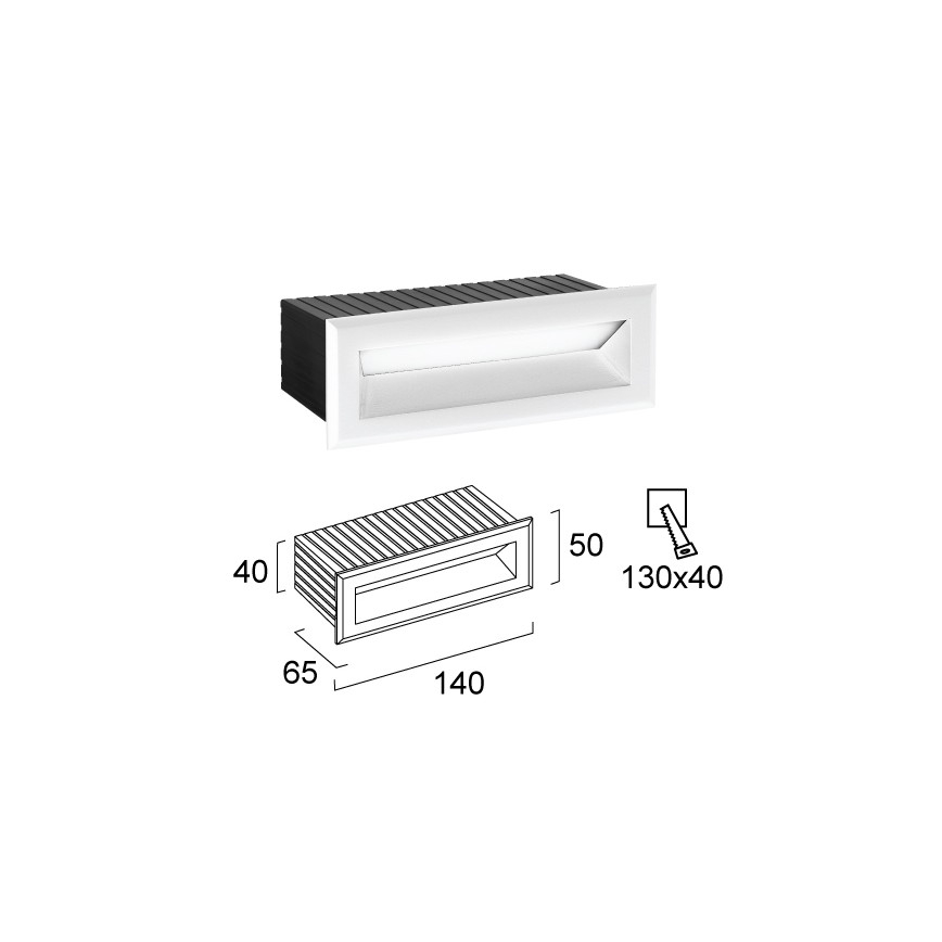 LED-Außen-Einbauleuchte FLIK LED/3W/230V IP65 weiß