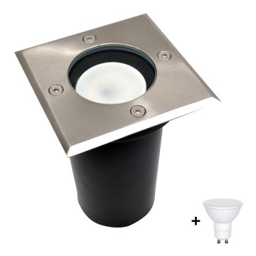 LED Außen-Einbaustrahler 1xGU10/6W/230V IP44 mattchrom