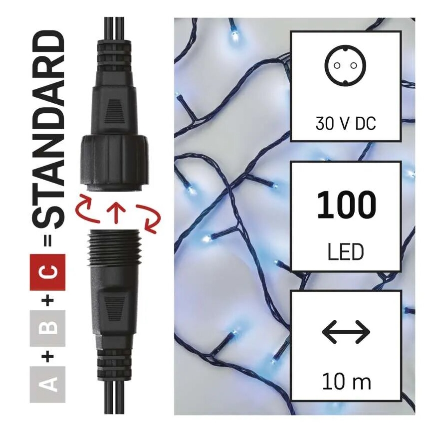 LED-Außen-Lichterkette 100 LEDs/10 m IP44 blau
