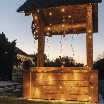 LED Außen-Lichterkette 100xLED/1x2m IP44 warmweiß