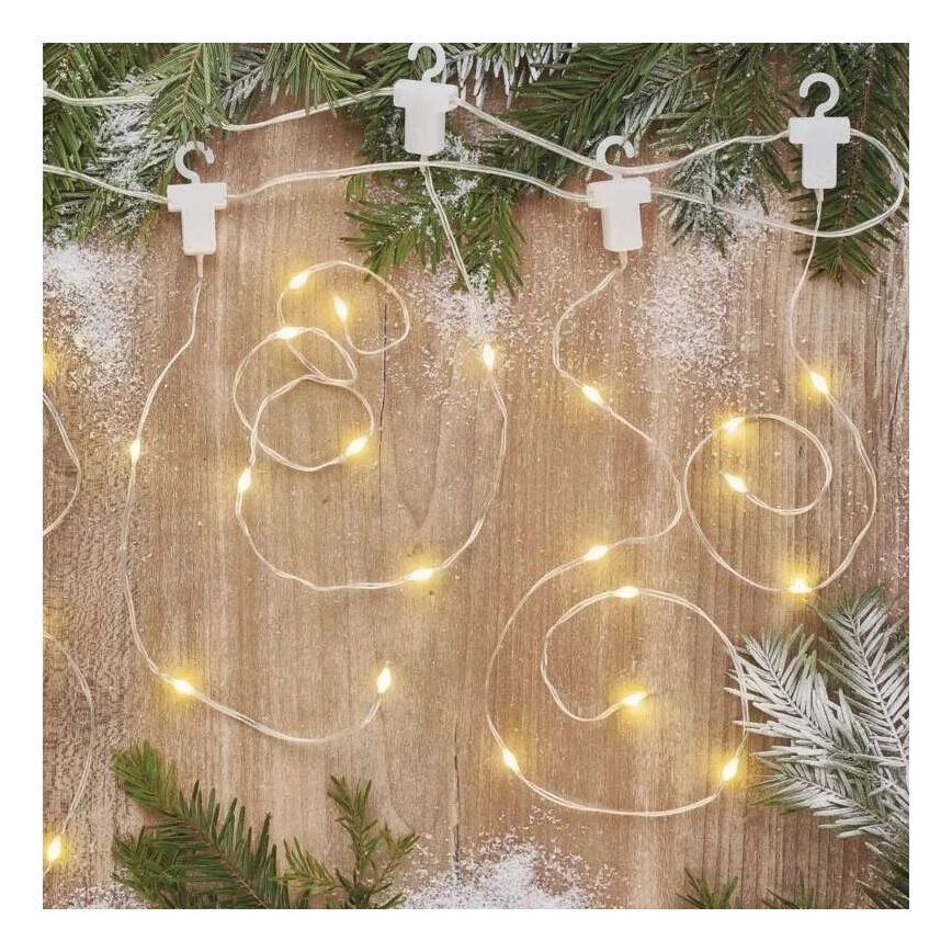 LED Außen  Lichterkette 100xLED/8 Funktionen 7,9x0,7m IP44 warmweiß