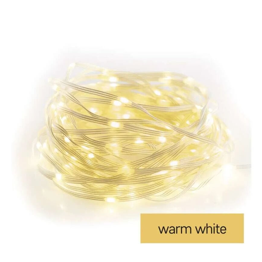 LED-Außen-Lichterkette 120 LEDs / 17 m IP44 Warmweiß