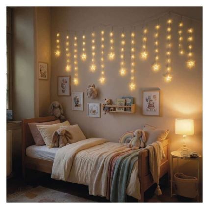 LED-Außen-Lichterkette 120xLED 3xAA 1,7 m IP44 warmweiß