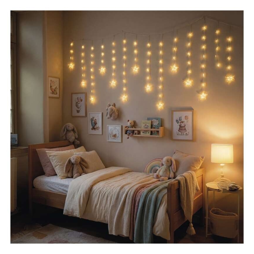 LED-Außen-Lichterkette 120xLED 3xAA 1,7 m IP44 warmweiß