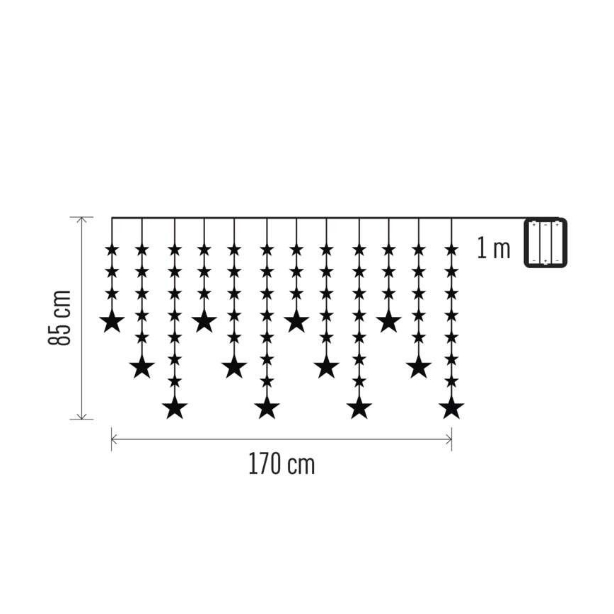 LED-Außen-Lichterkette 120xLED 3xAA 1,7 m IP44 warmweiß