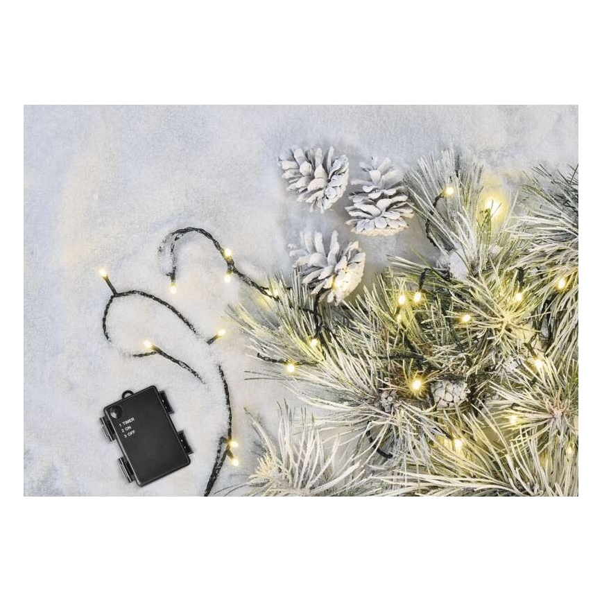 LED Außen-Lichterkette 120xLED/3xAA 8,9m IP44 warmweiß