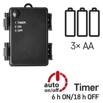 LED Außen-Lichterkette 120xLED/3xAA 8,9m IP44 warmweiß