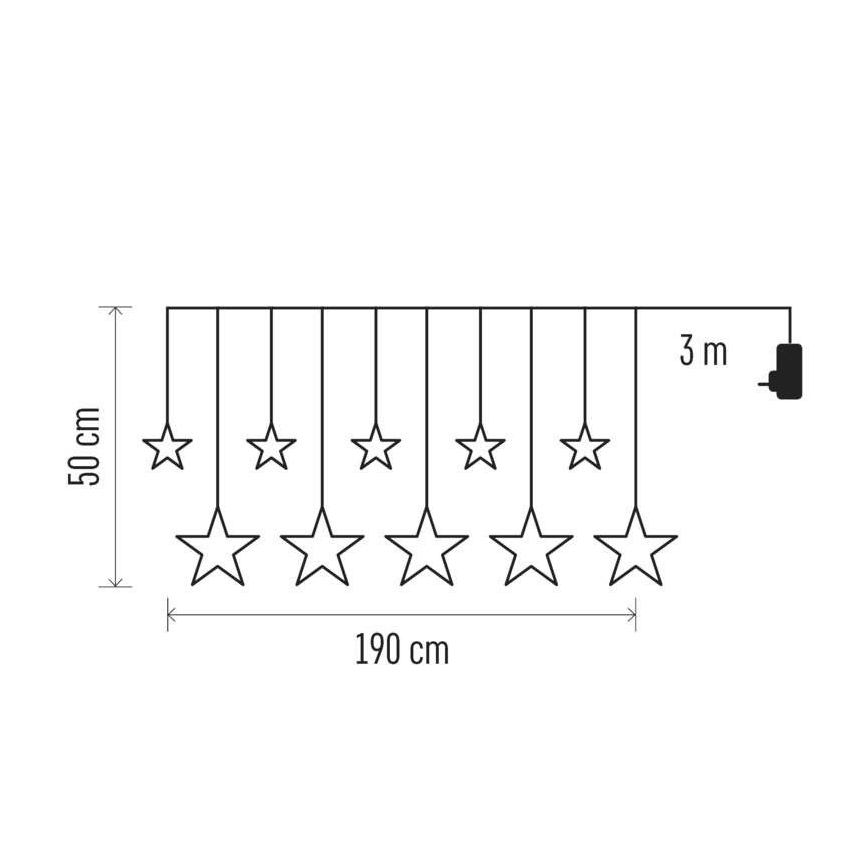 LED Außen-Lichterkette 125xLED/1,9m IP44 warmweiß