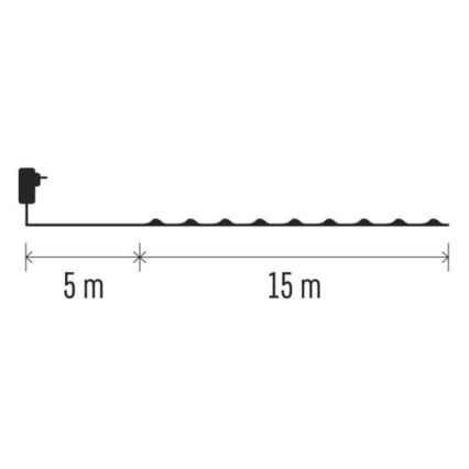 LED-Außen-Lichterkette 150 LEDs / 20 m IP44 warmweiß