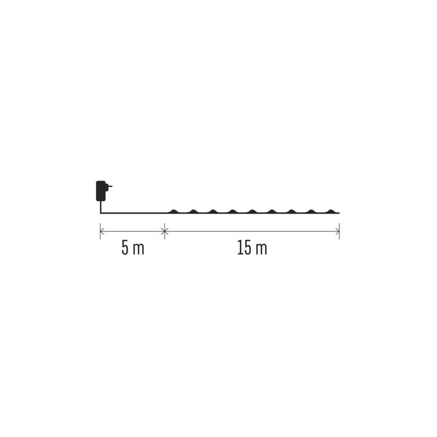 LED-Außen-Lichterkette 150 LEDs / 20 m IP44 warmweiß