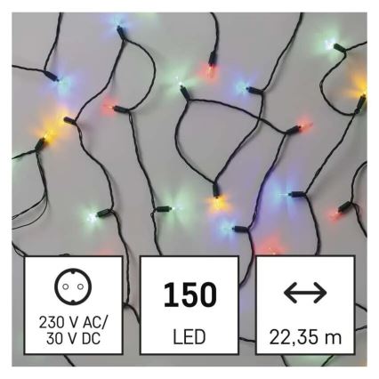 LED Außen-Lichterkette 150xLED/27,35m IP44 mehrfarbig
