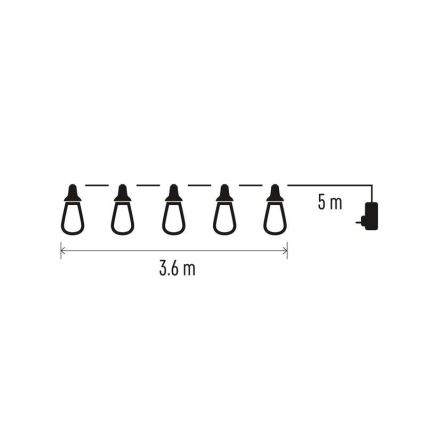 LED Außen-Lichterkette 16xLED 8,6 m IP44 kaltweiß