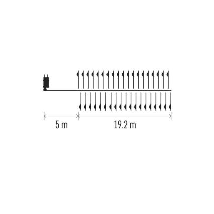 LED-Außen-Lichterkette 1920xLED/8 Funktionen 19,2m IP44 kaltweiß