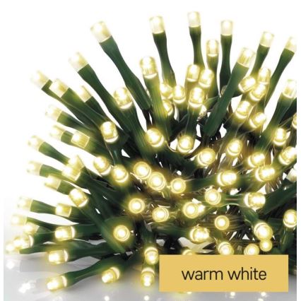 LED-Außen-Lichterkette, 200 LEDs, 8 Leuchtmodi, 8,6 m, IP44, warmweiß