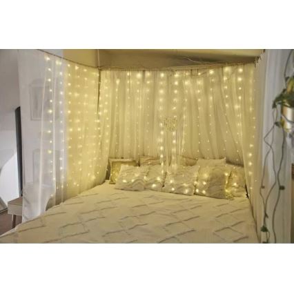 LED-Außen-Lichterkette, 240 LEDs, 8 Funktionen, 6,7 m, IP44, warmweiß