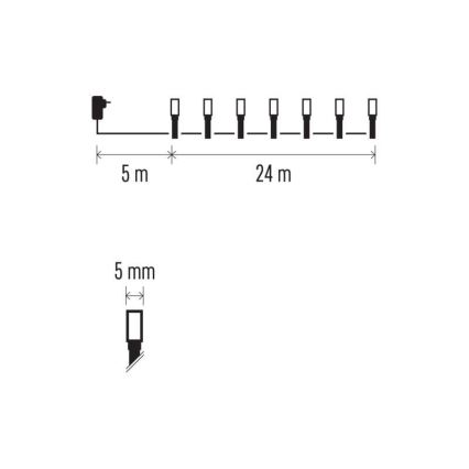 LED-Außen-Lichterkette 240xLED/8 Modi 29m IP44 warmweiß
