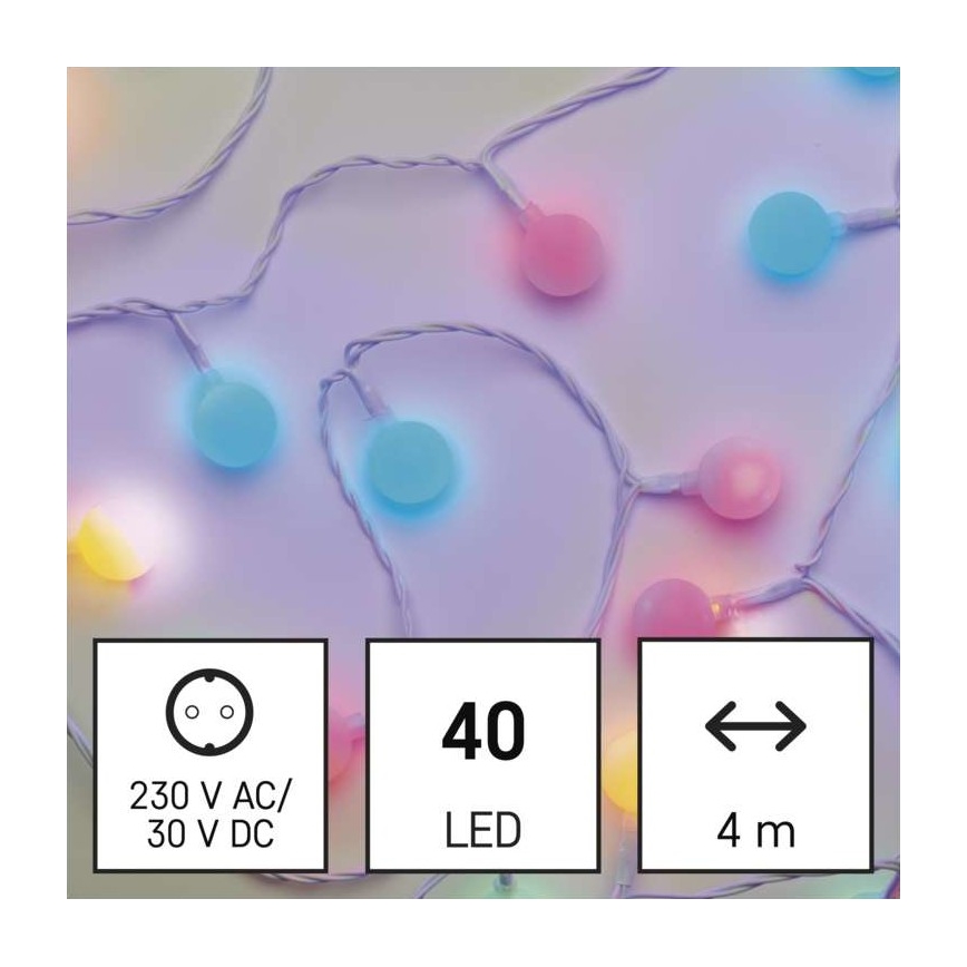 LED  Außen-Lichterkette 40xLED/9m IP44 mehrfarbig