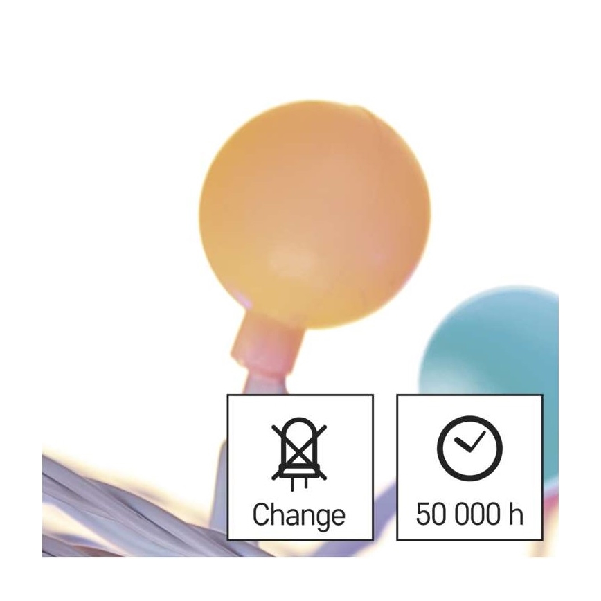 LED  Außen-Lichterkette 40xLED/9m IP44 mehrfarbig