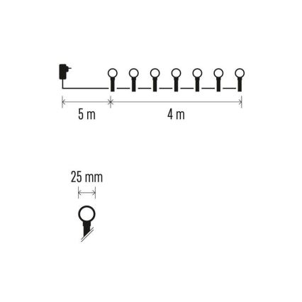 LED  Außen-Lichterkette 40xLED/9m IP44 mehrfarbig