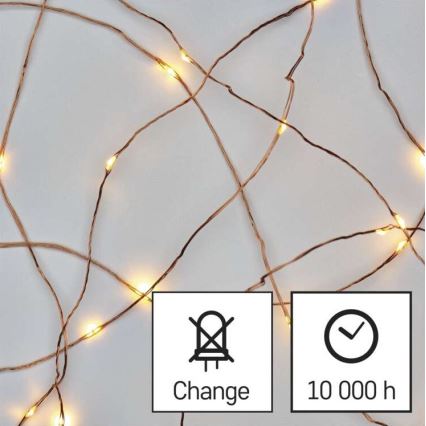 LED-Außen-Lichterkette 40xLED/9m IP44 warmweiß