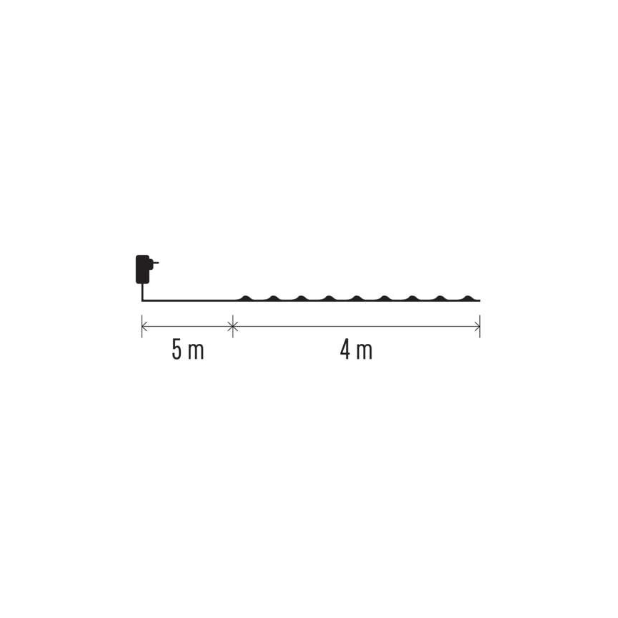 LED-Außen-Lichterkette 40xLED/9m IP44 warmweiß