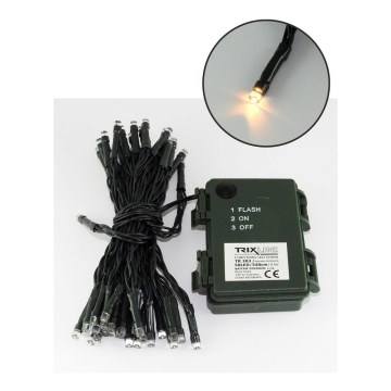 LED-Außen-Lichterkette 50 LEDs/2 Funktionen 5,4 m IP44 warmweiß