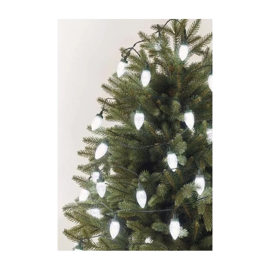 LED-Außen-Lichterkette, 50 LEDs, 8 Funktionen, 14,8 m, IP44, kaltweiß