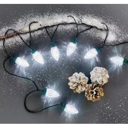 LED-Außen-Lichterkette, 50 LEDs, 8 Funktionen, 14,8 m, IP44, kaltweiß