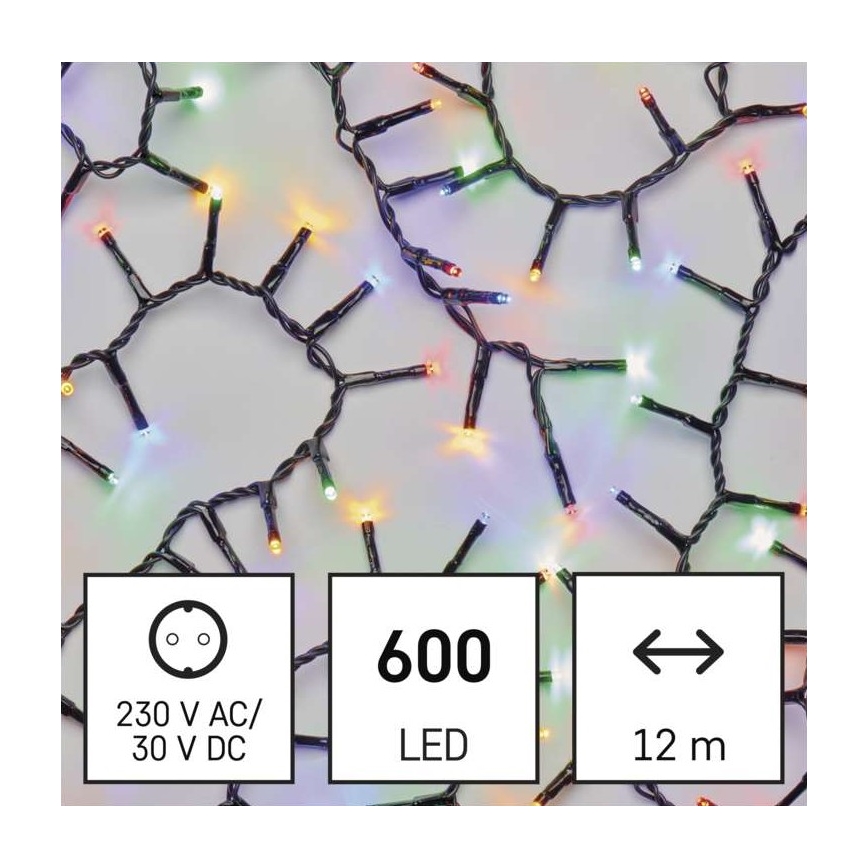 LED-Außen-Lichterkette 600 LEDs/17 m IP44 mehrfarbig