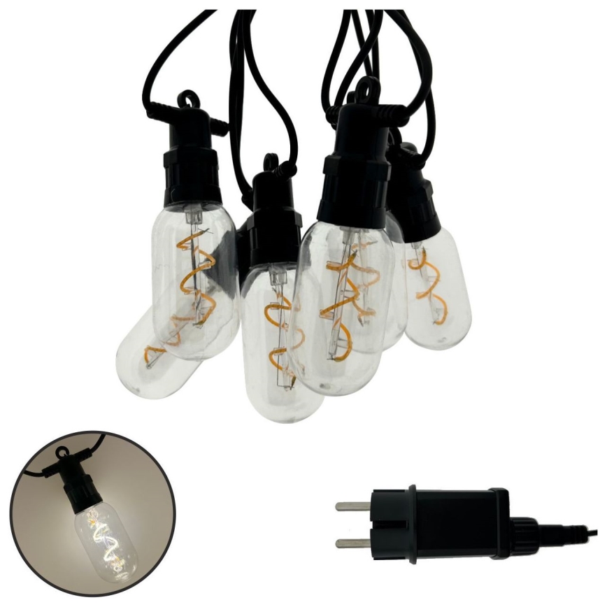LED-Außen-Lichterkette 6xLED/0,6W/230V 4,5 m IP44 schwarz