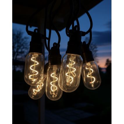 LED-Außen-Lichterkette 6xLED/0,6W/230V 4,5 m IP44 schwarz