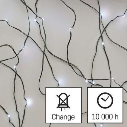 LED-Außen-Lichterkette 75xLED/12,5m IP44 kaltweiß