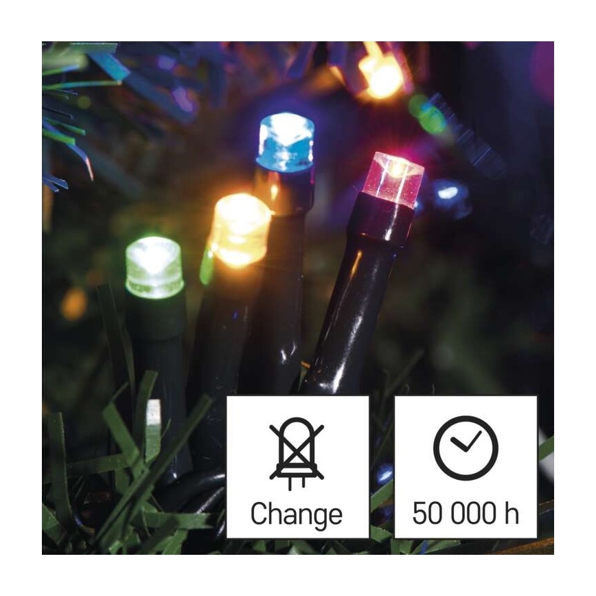 LED-Außen-Lichterkette 80 LEDs / 13 m, IP44, mehrfarbig