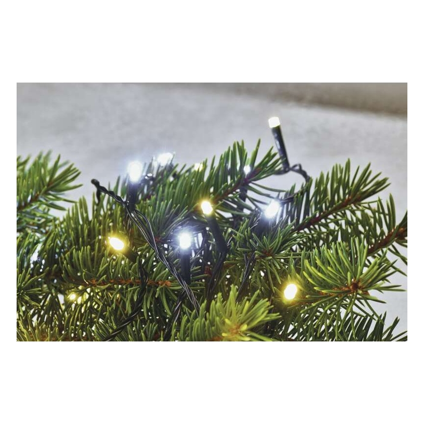 LED-Außen-Lichterkette, 80 LEDs, 2 Funktionen, 13 m, IP44, warm-/kaltweiß