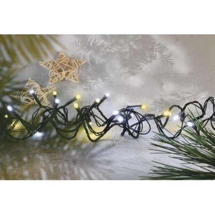 LED-Außen-Lichterkette, 80 LEDs, 2 Funktionen, 13 m, IP44, warm-/kaltweiß