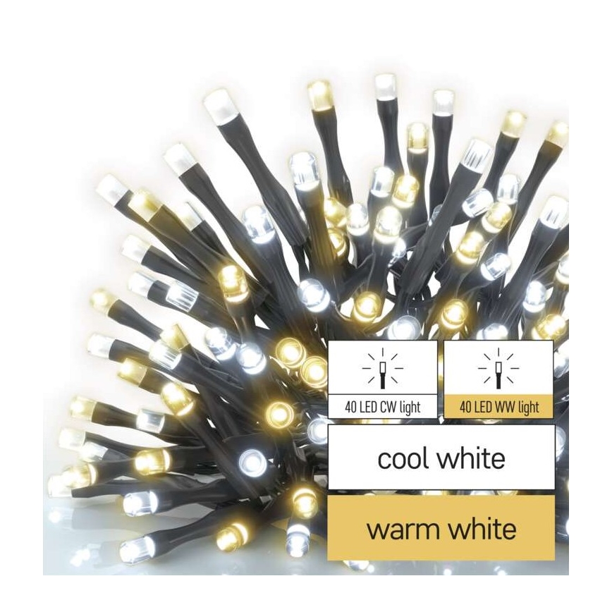 LED  Außen-Lichterkette 80xLED/13m IP44 warmweiß/kaltweiß