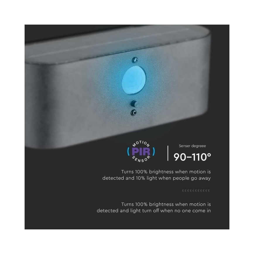 LED Außen-Solar-Wandleuchte mit Sensor LED/2,5W/3,7V 3000K IP54 2000 mAh