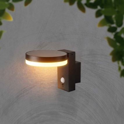 LED Außen-Solar-Wandleuchte mit Sensor LED/5,5W/3,7V 3000K IP54 2000 mAh