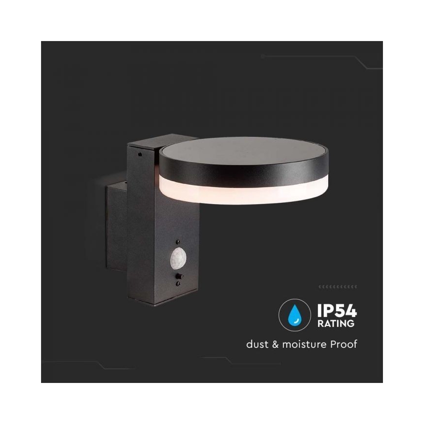 LED Außen-Solar-Wandleuchte mit Sensor LED/5,5W/3,7V 3000K IP54 2000 mAh