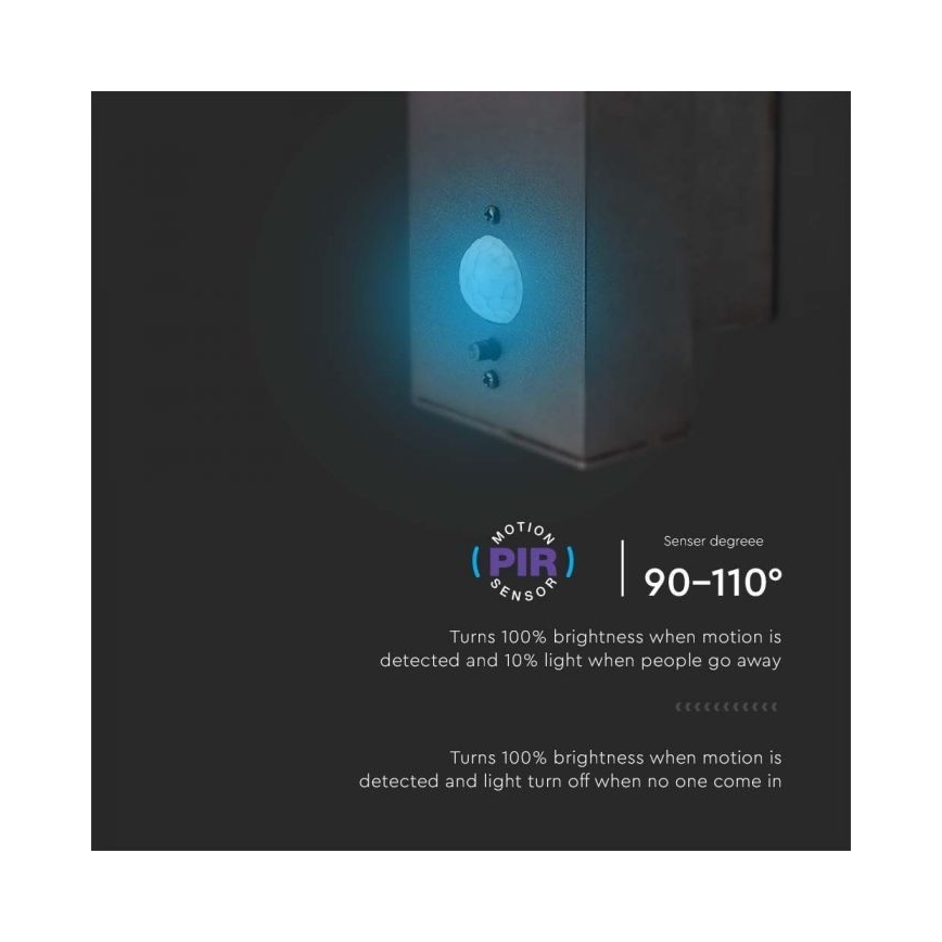 LED Außen-Solar-Wandleuchte mit Sensor LED/5,5W/3,7V 3000K IP54 2000 mAh