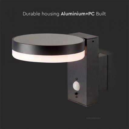 LED Außen-Solar-Wandleuchte mit Sensor LED/5,5W/3,7V 3000K IP54 2000 mAh