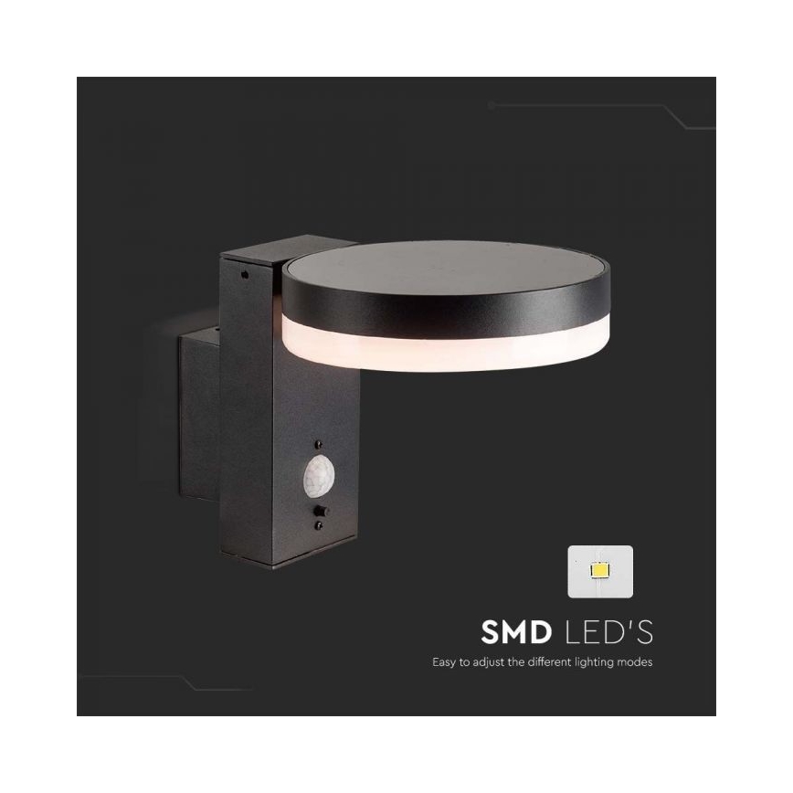 LED Außen-Solar-Wandleuchte mit Sensor LED/5,5W/3,7V 3000K IP54 2000 mAh