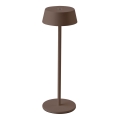 LED Außen-Tischlampe, dimmbar, berührungsempfindlich, wiederaufladbar, LED/2W/5V, 4400 mAh, IP54, braun