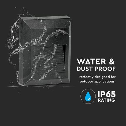 LED Außen-Treppenleuchte LED/2W/230V IP65 3000K Schwarz