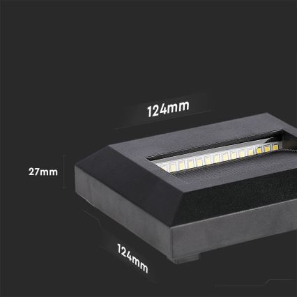 LED Außen-Treppenleuchte LED/2W/230V IP65 4000K Schwarz