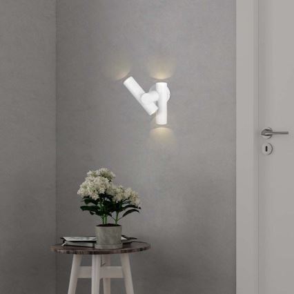 LED Außenwandleuchte flexibel 2xLED/3W/230V 3000K IP44 Weiß